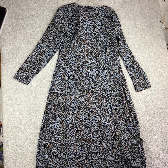 ICHI Ihbarbara V Neck Wrap Dress in Country Blue Womens Size 40 Country Stables - Picture 8 of 8